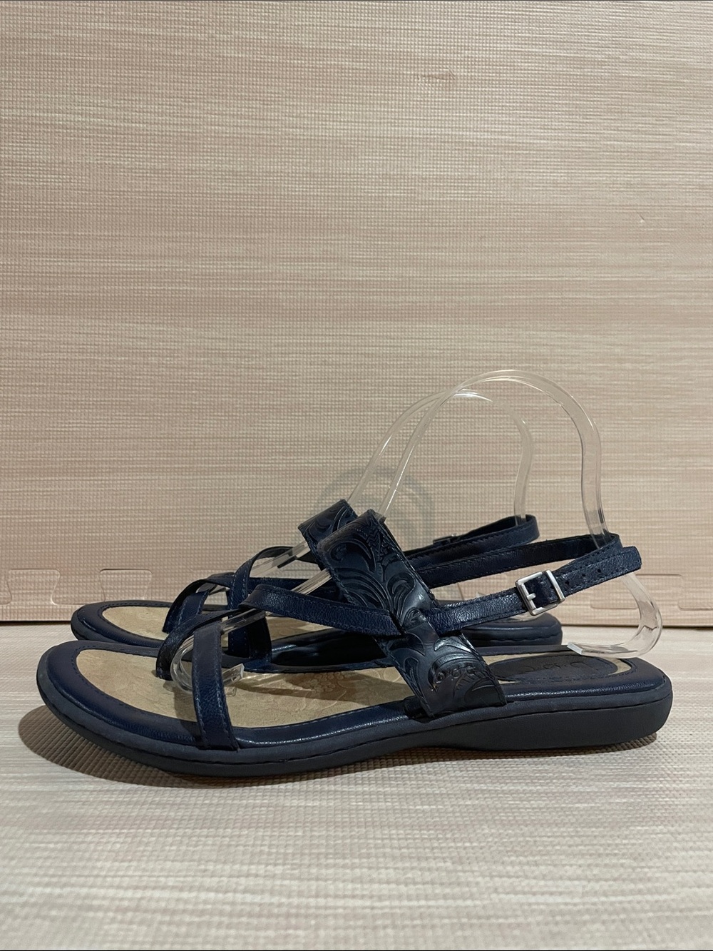 Women's Navy Strappy Slingback Sandals - Picture 3 of 6